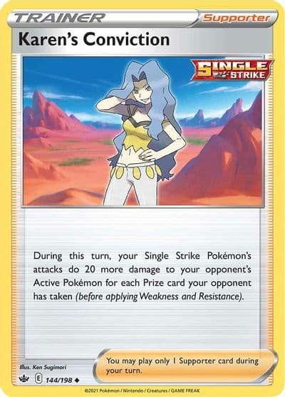 Karen's Conviction SWSH06: Chilling Reign Pokemon card