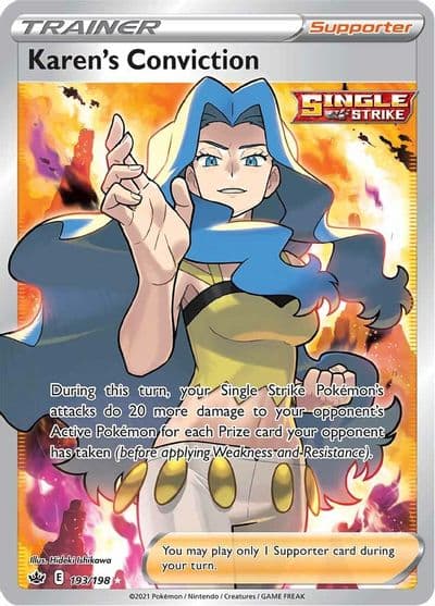 Karen's Conviction (Full Art) SWSH06: Chilling Reign Pokemon card