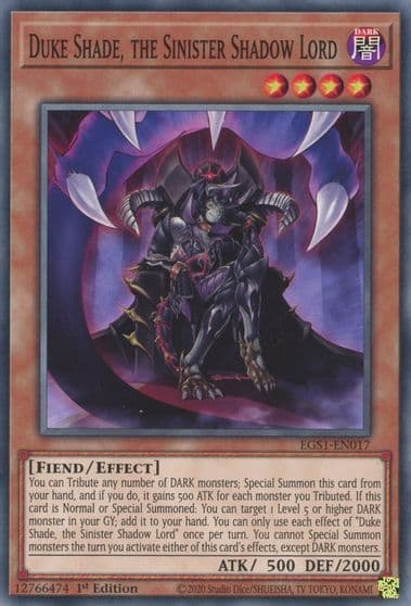 Duke Shade the Sinister Shadow Lord Egyptian God Deck: Slifer the Sky Dragon Yu-Gi-Oh! card