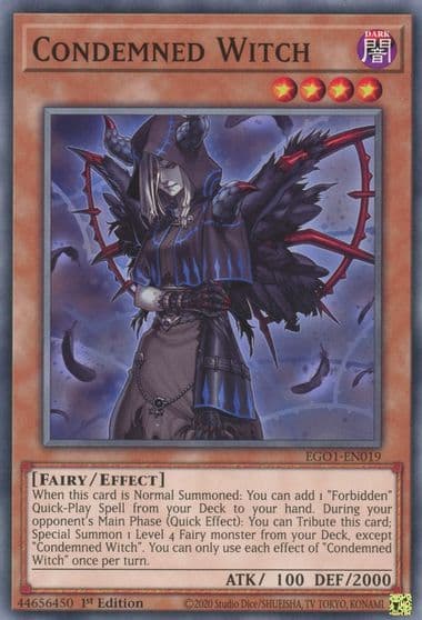 Condemned Witch Egyptian God Deck: Obelisk the Tormentor Yu-Gi-Oh! card