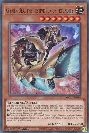 Gizmek Uka the Festive Fox of Fecundity Egyptian God Deck: Obelisk the Tormentor Yu-Gi-Oh! card