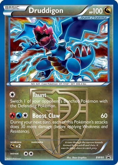 Druddigon (Team Plasma) - BW80 (Cosmos Holo) Black and White Promos Pokemon card