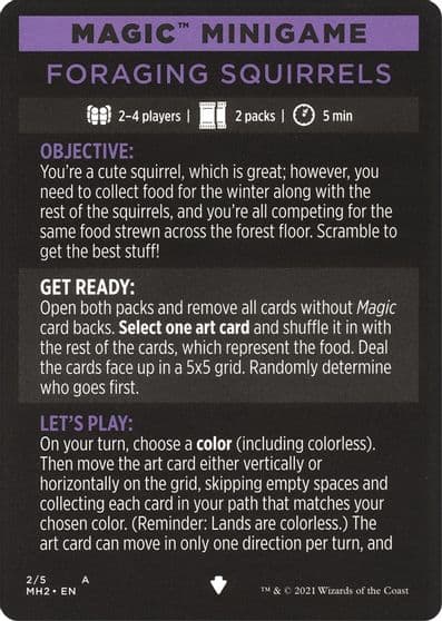 Magic Minigame Foraging Squirrels Modern Horizons 2 Magic card