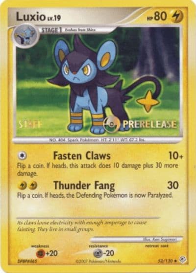 Luxio (Prerelease) [Staff] Nintendo Promos Pokemon card