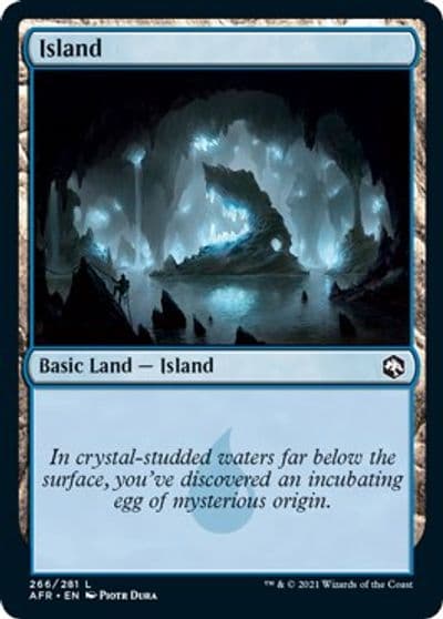 Island 266 Adventures in the Forgotten Realms Magic card