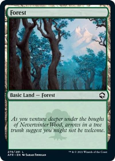 Forest 279 Adventures in the Forgotten Realms Magic card