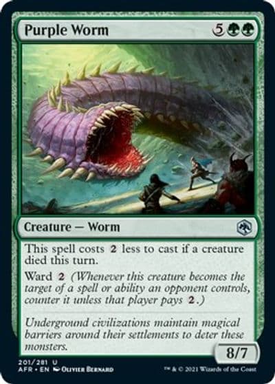 Purple Worm Adventures in the Forgotten Realms Magic card