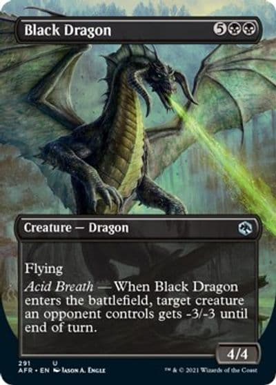 Black Dragon Borderless Adventures in the Forgotten Realms Magic card