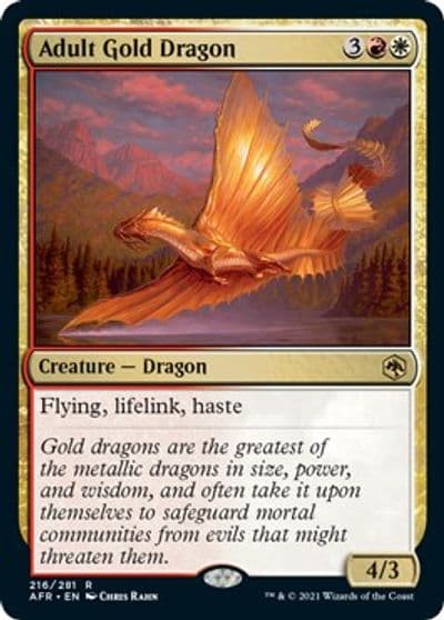 Adult Gold Dragon Adventures in the Forgotten Realms Magic card