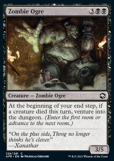 Zombie Ogre Adventures in the Forgotten Realms Magic card