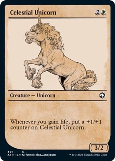 Celestial Unicorn Showcase Adventures in the Forgotten Realms Magic card
