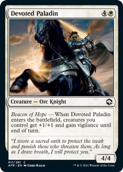 Devoted Paladin Adventures in the Forgotten Realms Magic card