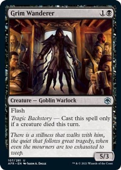 Grim Wanderer Adventures in the Forgotten Realms Magic card