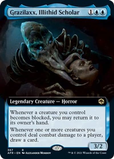 Grazilaxx Illithid Scholar Extended Art Adventures in the Forgotten Realms Magic card