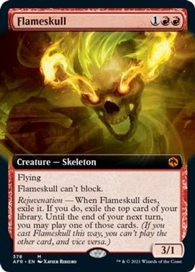 Flameskull Extended Art Adventures in the Forgotten Realms Magic card