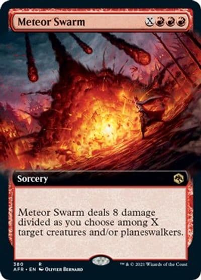 Meteor Swarm Extended Art Adventures in the Forgotten Realms Magic card
