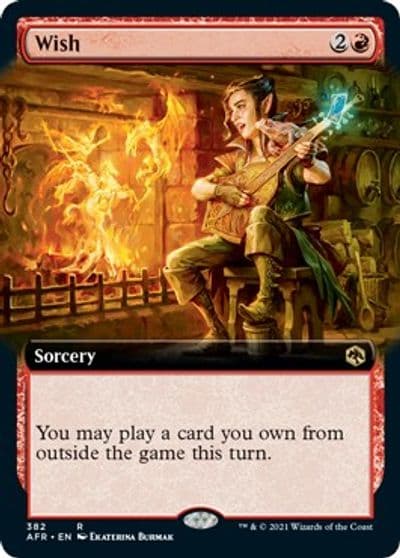 Wish Extended Art Adventures in the Forgotten Realms Magic card
