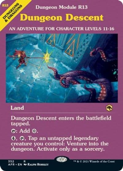 Dungeon Descent Dungeon Module Adventures in the Forgotten Realms Magic card