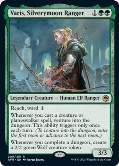 Varis Silverymoon Ranger Adventures in the Forgotten Realms Magic card