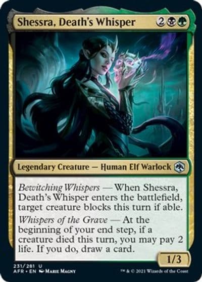 Shessra Deaths Whisper Adventures in the Forgotten Realms Magic card