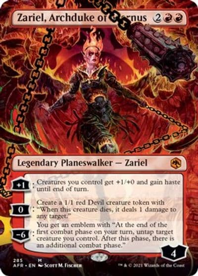 Zariel Archduke of Avernus Borderless Adventures in the Forgotten Realms Magic card