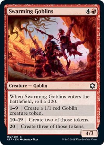 Swarming Goblins Adventures in the Forgotten Realms Magic card