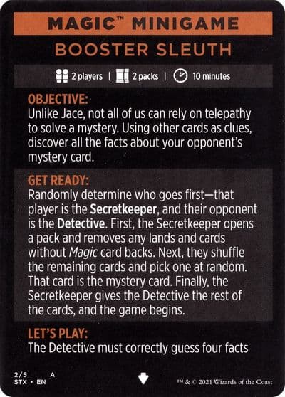 Magic Minigame Booster Sleuth Strixhaven: School of Mages Magic card
