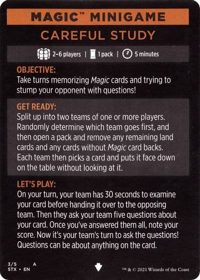 Magic Minigame Careful Study Strixhaven: School of Mages Magic card