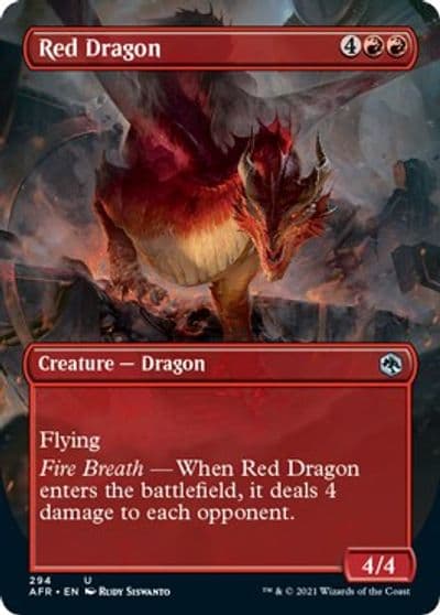Red Dragon Borderless Adventures in the Forgotten Realms Magic card