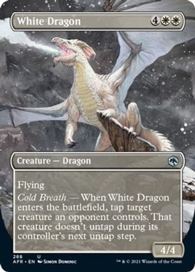 White Dragon Borderless Adventures in the Forgotten Realms Magic card