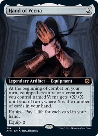 Hand of Vecna Extended Art Adventures in the Forgotten Realms Magic card