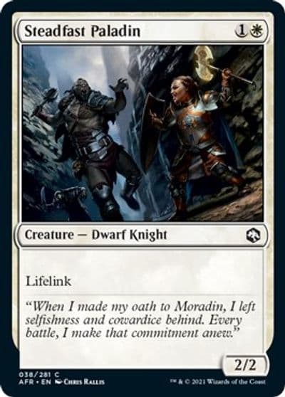 Steadfast Paladin Adventures in the Forgotten Realms Magic card