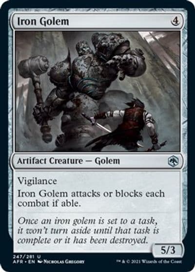 Iron Golem Adventures in the Forgotten Realms Magic card