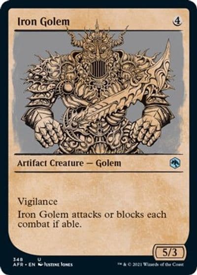 Iron Golem Showcase Adventures in the Forgotten Realms Magic card