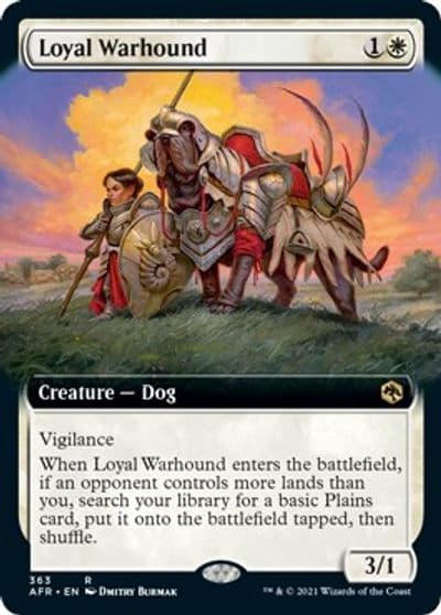 Loyal Warhound Extended Art Adventures in the Forgotten Realms Magic card
