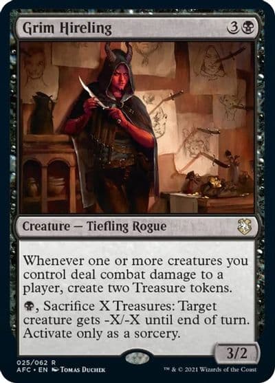 Grim Hireling Commander: Adventures in the Forgotten Realms Magic card