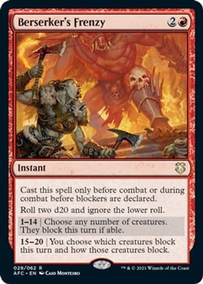 Berserkers Frenzy Commander: Adventures in the Forgotten Realms Magic card
