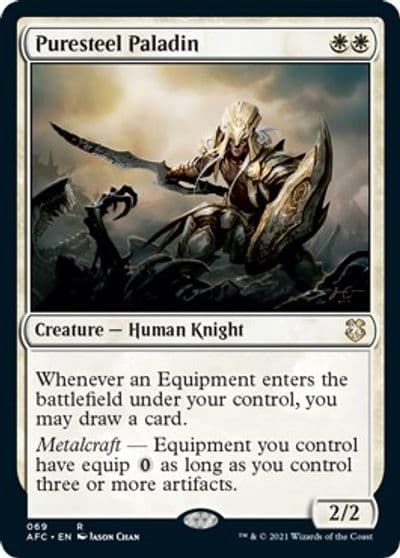 Puresteel Paladin Commander: Adventures in the Forgotten Realms Magic card