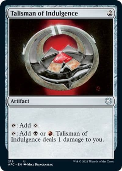 Talisman of Indulgence Commander: Adventures in the Forgotten Realms Magic card