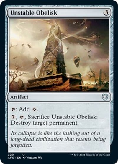 Unstable Obelisk Commander: Adventures in the Forgotten Realms Magic card