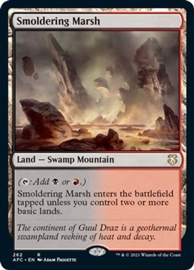 Smoldering Marsh Commander: Adventures in the Forgotten Realms Magic card