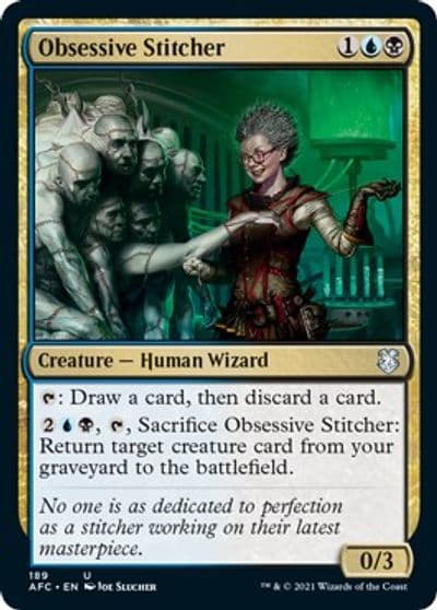 Obsessive Stitcher Commander: Adventures in the Forgotten Realms Magic card