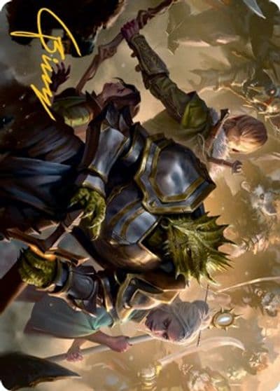 You Come to the Gnoll Camp Art Card Gold Stamped Signature Art Series: Adventures in the Forgotten Realms Magic card