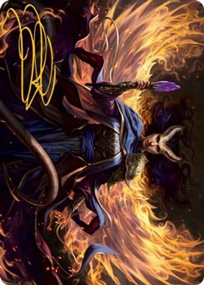 Farideh Devils Chosen Art Card Gold Stamped Signature Art Series: Adventures in the Forgotten Realms Magic card