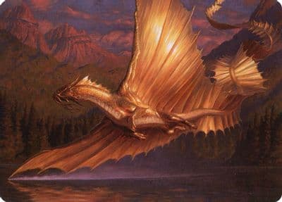 Adult Gold Dragon Art Card Art Series: Adventures in the Forgotten Realms Magic card