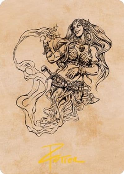 Djinni Windseer Showcase Art Card Gold Stamped Signature Art Series: Adventures in the Forgotten Realms Magic card