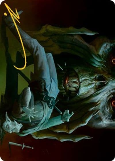 Power Word Kill Art Card Gold Stamped Signature Art Series: Adventures in the Forgotten Realms Magic card