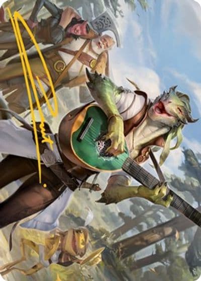 Wandering Troubadour Art Card Gold Stamped Signature Art Series: Adventures in the Forgotten Realms Magic card