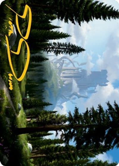 Forest 61 81 Art Card Gold Stamped Signature Art Series: Adventures in the Forgotten Realms Magic card