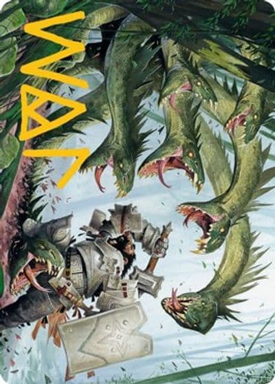 Lair of the Hydra Art Card Gold Stamped Signature Art Series: Adventures in the Forgotten Realms Magic card